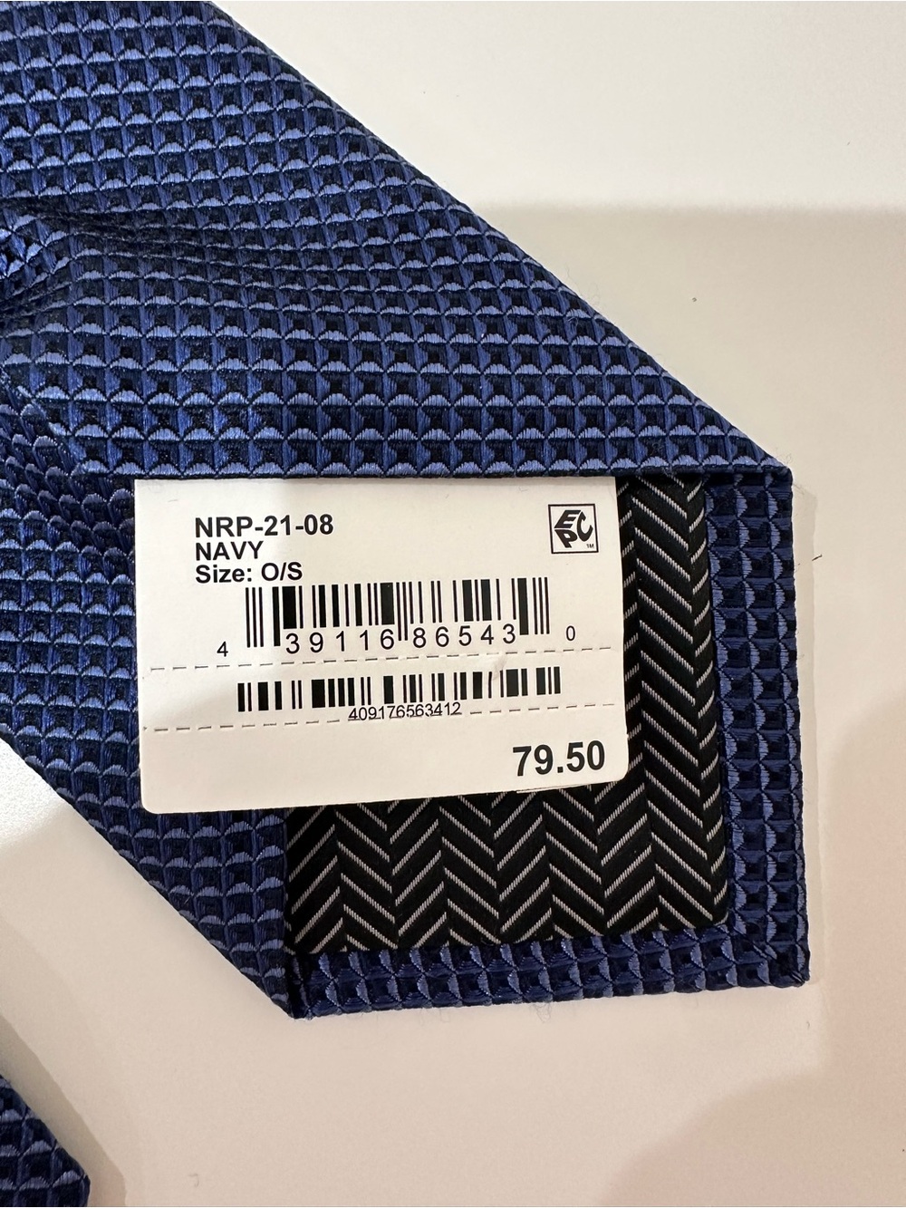 Navy Color Solid Silk Tie New with Tags | Nordstrom Men's Necktie | Size O/S - Picture 3 of 14